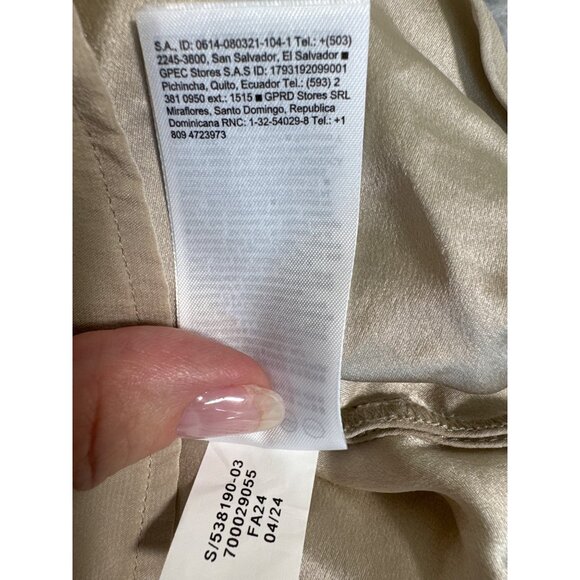 Banana Republic Womens S Silk Beige Button-Up Shirt Blouse Office - Picture 8 of 14